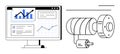 Data Monitoring Dashboard with Machine Sensor for Performance Analytics and Industrial Insights Royalty Free Stock Photo