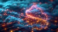 Data Nebula: The Symphony of Cloud Storage. Concept Data Storage, Cloud Computing, Technology Royalty Free Stock Photo