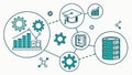 Data network diagram, server, database, technology, connection, digital, information, system flow vector design Generative AI Royalty Free Stock Photo