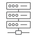 Data network thin line icon, data analytics Royalty Free Stock Photo