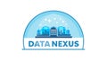 Data Nexus Logo with City in a Protective Dome, vector design Generative AI Royalty Free Stock Photo