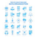 Data Organization Blue Tone Icon Pack - 25 Icon Sets Royalty Free Stock Photo