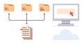 Digital File Management System with Folders, Documents, and Cloud Backup Concept Royalty Free Stock Photo