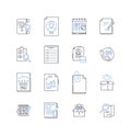 Data organization line icons collection. Categorization, Classification, Sorting, Arrangement, Indexing, Tagging