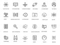 DATA ORGANIZATION AND MANAGEMENT icon SET ART LINE STROKE BLACK COLOR Royalty Free Stock Photo