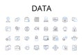 Data line icons collection. Information, Facts, Figures, Stats, Records, Details, intelligence vector and linear