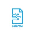 Data page concept logo template design. Digital document vector logo sign.