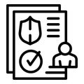 Data patent icon outline vector. Law copyright