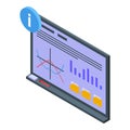 Data performance management icon isometric vector. Computer monitor Royalty Free Stock Photo