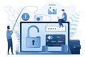 Data phishing concept background. Online scam, malware and password phishing
