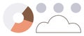 Data with Pie Chart, Cloud Symbol, and Three Circular Elements for Infographics Royalty Free Stock Photo