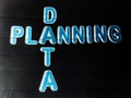 data planning text written on dark abstract background Royalty Free Stock Photo