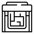 Data plotter icon outline vector. Printer machine