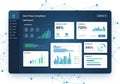 Data privacy compliance dashboard featuring multiple widgets and Royalty Free Stock Photo