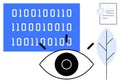 Data Privacy and Digital Surveillance Concept with Binary Code and Human Eye Royalty Free Stock Photo