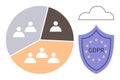 Data Privacy and GDPR Compliance Visualization with User Segmentation and Security Shield Royalty Free Stock Photo