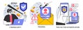 Data privacy set. Cyber or web security . Database safety of a digital device. Royalty Free Stock Photo