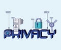 Data privacy set icons Royalty Free Stock Photo