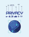 Data privacy set icons Royalty Free Stock Photo