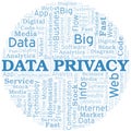 Data Privacy vector word cloud, made with text only. Royalty Free Stock Photo