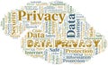 Data Privacy vector word cloud, made with text only. Royalty Free Stock Photo
