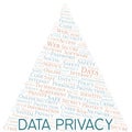 Data Privacy vector word cloud, made with text only. Royalty Free Stock Photo