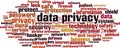 Data privacy word cloud Royalty Free Stock Photo