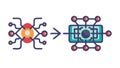 Data Processing AI Icon: Digital Flow Smart Tech Vector Design Generative AI Royalty Free Stock Photo