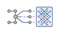 Data Processing Algorithm, Structured Information Flow Icon, vector design Generative AI Royalty Free Stock Photo