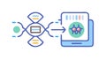 Data Processing and Analysis Icon for Science and Technology Flow, vector design Generative AI Royalty Free Stock Photo