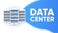 Data Processing Center. Abstract digital storage. Connecting the server farm to the Internet. Database concept. Vector Royalty Free Stock Photo