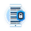 Data Processing Center protected. Database secure concept. Connecting the server farm to the internet. Abstract digital Royalty Free Stock Photo