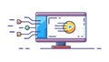 Data Processing Computer Icon for Digital Analytics, vector design Generative AI Royalty Free Stock Photo