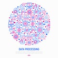 Data processing concept in circle Royalty Free Stock Photo