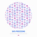 Data processing concept in circle Royalty Free Stock Photo