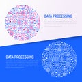 Data processing concept in circle Royalty Free Stock Photo