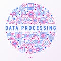 Data processing concept in circle