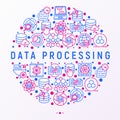 Data processing concept in circle Royalty Free Stock Photo