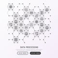 Data processing concept in honeycombs Royalty Free Stock Photo