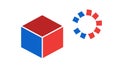 Data Processing Cube with Loading Cycle, vector design Generative AI Royalty Free Stock Photo
