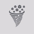 Data Processing Funnel with Abstract Cubes Royalty Free Stock Photo