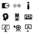 Data processing icons set, simple style Royalty Free Stock Photo