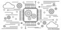 Data processing, information computing vector concept Royalty Free Stock Photo