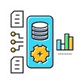 data processing pipeline ai integration color icon vector illustration Royalty Free Stock Photo