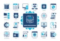 Data Processing solid icon set Royalty Free Stock Photo