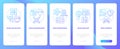 Data processing stages blue gradient onboarding mobile app screen