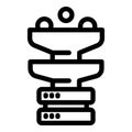 Data processing system filtering information to server database icon Royalty Free Stock Photo