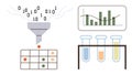 Data Processing and Visualization with Binary Code Funnel and Statistical Charts Royalty Free Stock Photo