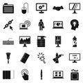 Data processor icons set, simple style Royalty Free Stock Photo