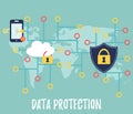 Data protection banner with controlled information
